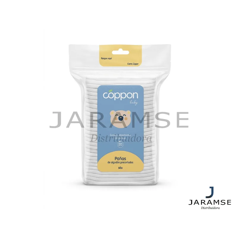 Paños de algodón para bebé Coppon Baby x60 precortados — distribuidor JARAMSE Perú