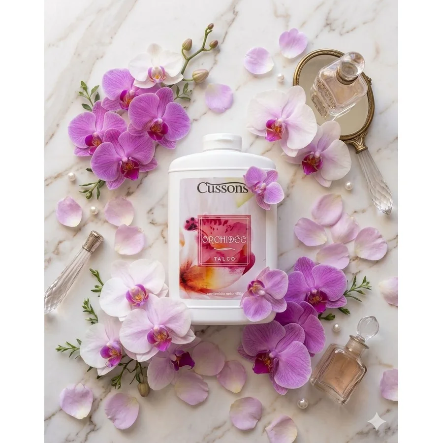 Talco Cussons Orquídea · Frasco 100g