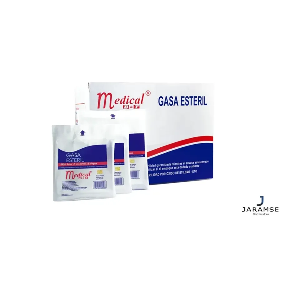 Gasa Estéril 5cm x 5cm (Caja x 20 sobres)