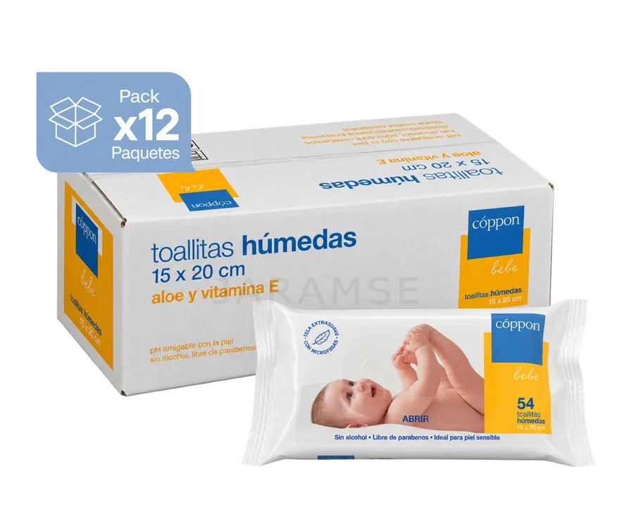 Toallitas Húmedas Bebé x54 · Caja x12