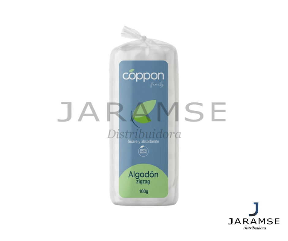 Algodón hidrófilo Coppon 100g zigzag — distribuidor mayorista boticas y perfumerías Lima